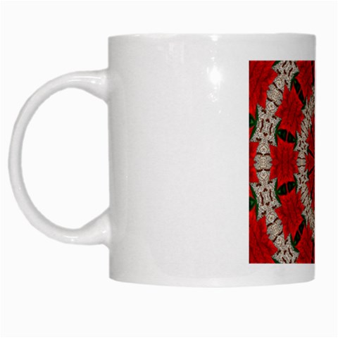 Red Flower White Mug from ArtsNow.com Left