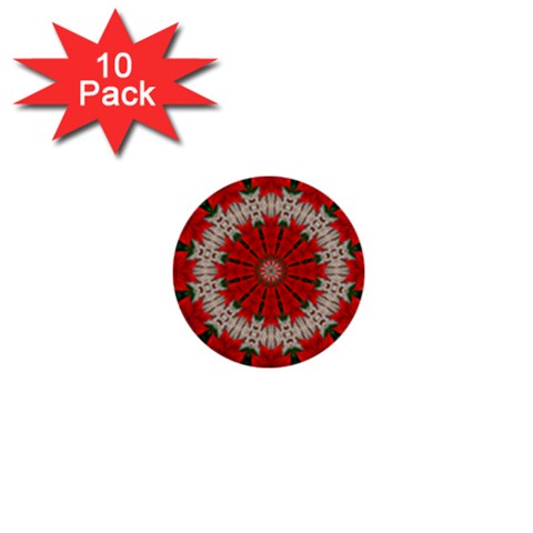 Red Flower 1  Mini Button (10 pack)  from ArtsNow.com Front