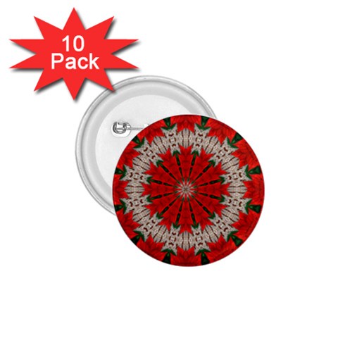 Red Flower 1.75  Button (10 pack)  from ArtsNow.com Front