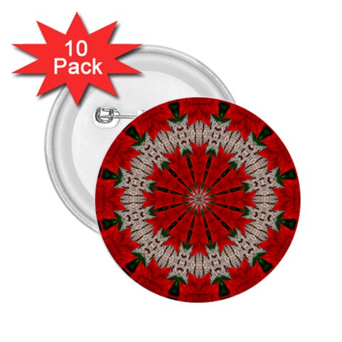 Red Flower 2.25  Button (10 pack) from ArtsNow.com Front