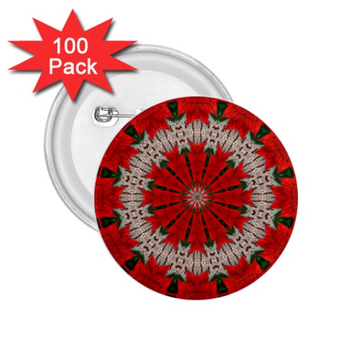 Red Flower 2.25  Button (100 pack) from ArtsNow.com Front