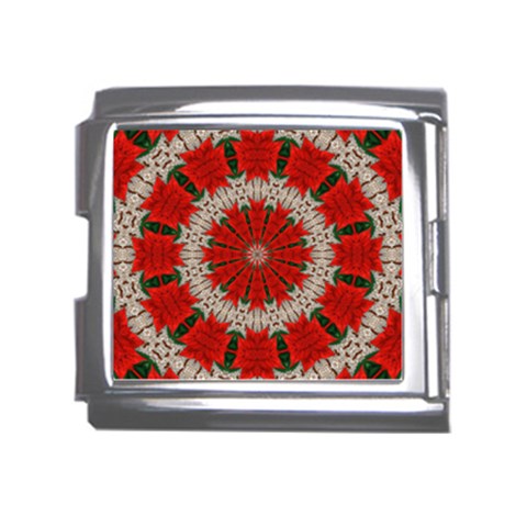 Red Flower Mega Link Italian Charm (18mm) from ArtsNow.com Front