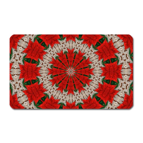 Red Flower Magnet (Rectangular) from ArtsNow.com Front