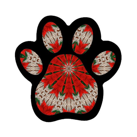 Red Flower Magnet (Paw Print) from ArtsNow.com Front