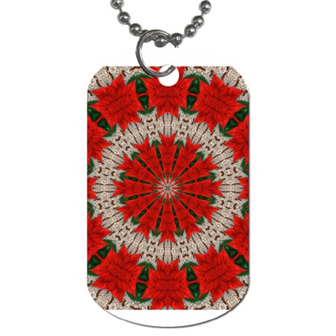 Red Flower Dog Tag (One Side) from ArtsNow.com Front