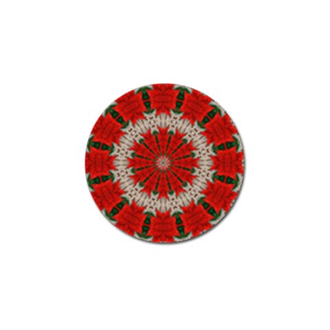 Red Flower Golf Ball Marker from ArtsNow.com Front