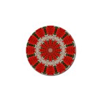 Red Flower Golf Ball Marker (10 pack)