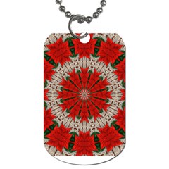 Red Flower Dog Tag (Two Sides) from ArtsNow.com Front