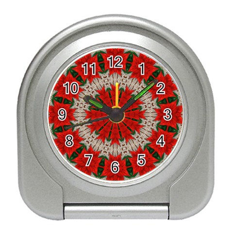 Red Flower Travel Alarm Clock from ArtsNow.com Front