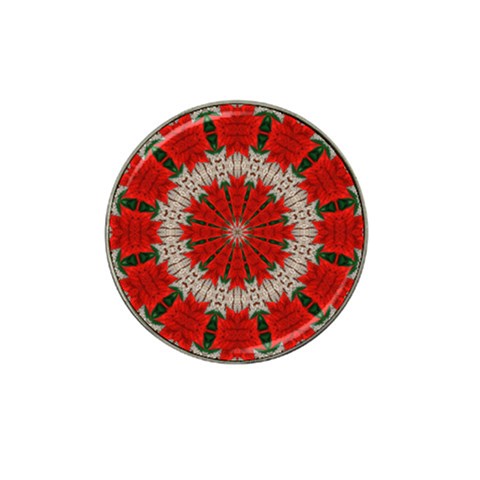 Red Flower Hat Clip Ball Marker from ArtsNow.com Front