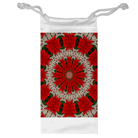 Red Flower Jewelry Bag from ArtsNow.com Front