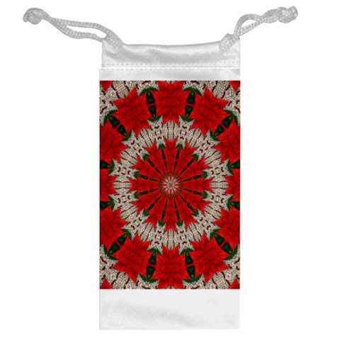 Red Flower Jewelry Bag from ArtsNow.com Back