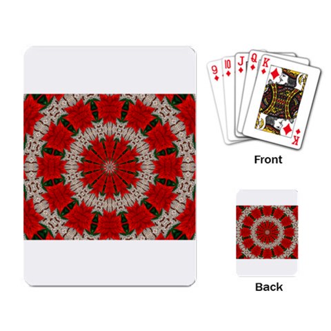 Red Flower Playing Cards Single Design from ArtsNow.com Back