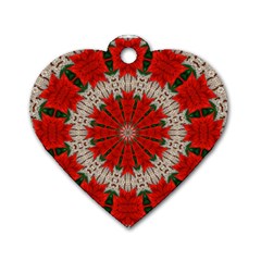 Red Flower Dog Tag Heart (Two Sides) from ArtsNow.com Front