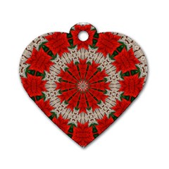 Red Flower Dog Tag Heart (Two Sides) from ArtsNow.com Back