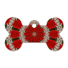 Red Flower Dog Tag Bone (Two Sides) from ArtsNow.com Back