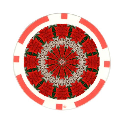 Red Flower Poker Chip Card Guard from ArtsNow.com Front