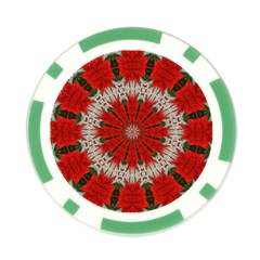 Red Flower Poker Chip Card Guard from ArtsNow.com Front