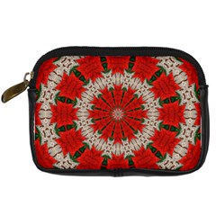 Red Flower Digital Camera Leather Case from ArtsNow.com Front