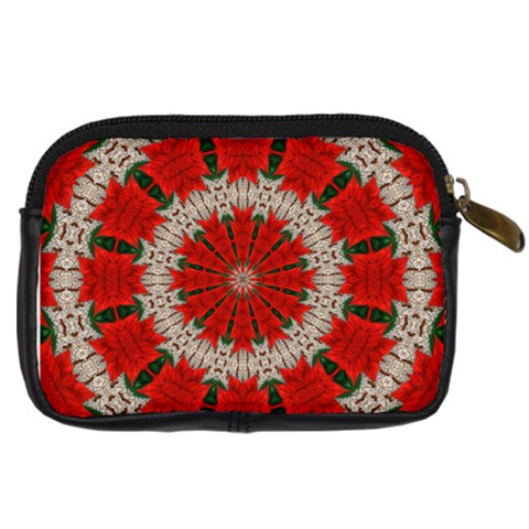 Red Flower Digital Camera Leather Case from ArtsNow.com Back