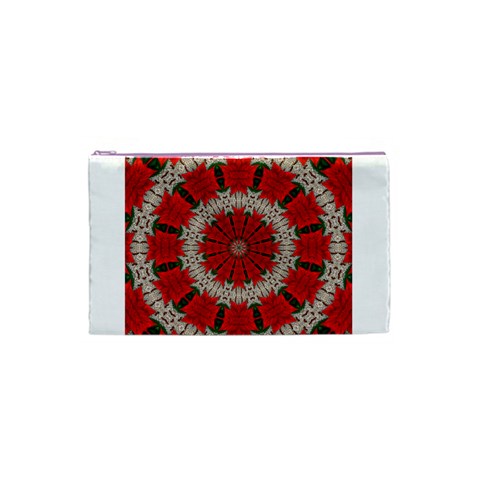 Red Flower Cosmetic Bag (Small) from ArtsNow.com Front