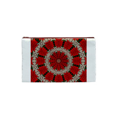 Red Flower Cosmetic Bag (Small) from ArtsNow.com Front