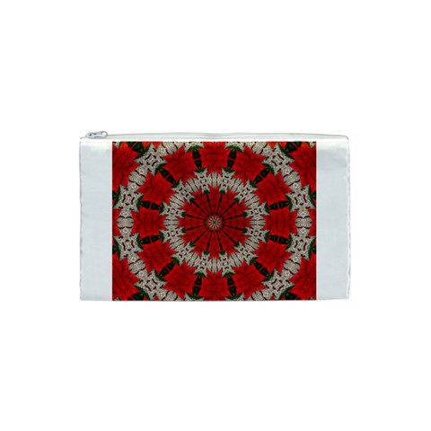 Red Flower Cosmetic Bag (Small) from ArtsNow.com Front