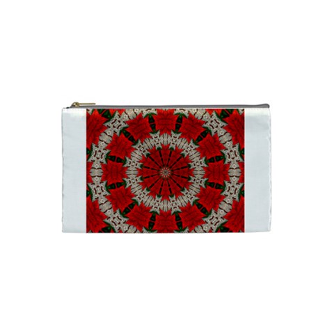 Red Flower Cosmetic Bag (Small) from ArtsNow.com Front