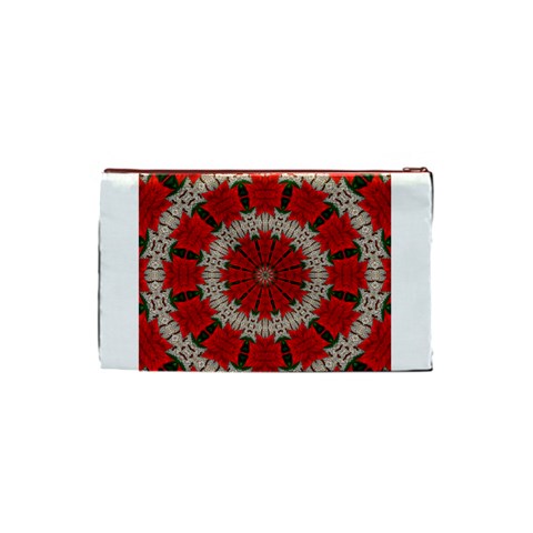 Red Flower Cosmetic Bag (Small) from ArtsNow.com Back