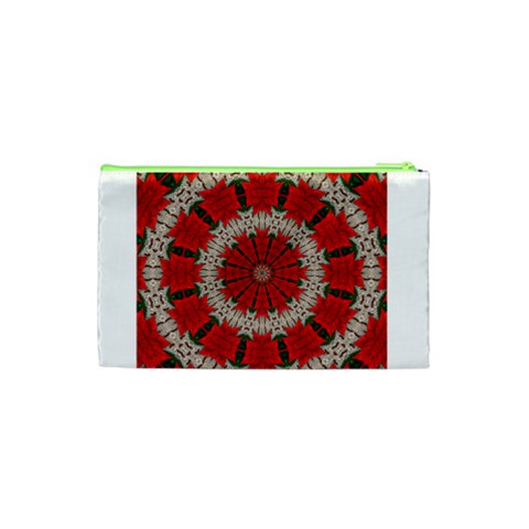 Red Flower Cosmetic Bag (Small) from ArtsNow.com Back