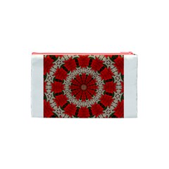 Red Flower Cosmetic Bag (Small) from ArtsNow.com Back