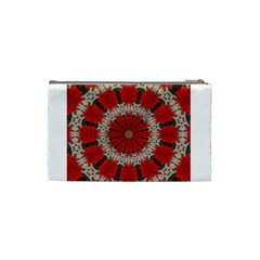 Red Flower Cosmetic Bag (Small) from ArtsNow.com Back