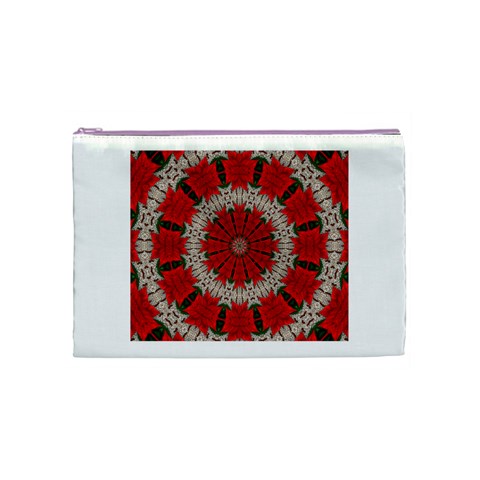 Red Flower Cosmetic Bag (Medium) from ArtsNow.com Front