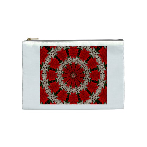 Red Flower Cosmetic Bag (Medium) from ArtsNow.com Front