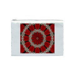 Red Flower Cosmetic Bag (Medium) from ArtsNow.com Front