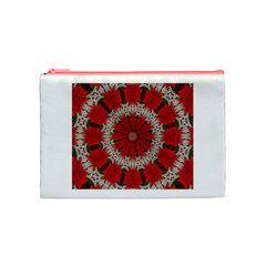 Red Flower Cosmetic Bag (Medium) from ArtsNow.com Front