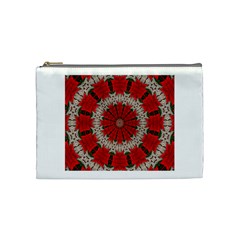 Red Flower Cosmetic Bag (Medium) from ArtsNow.com Front