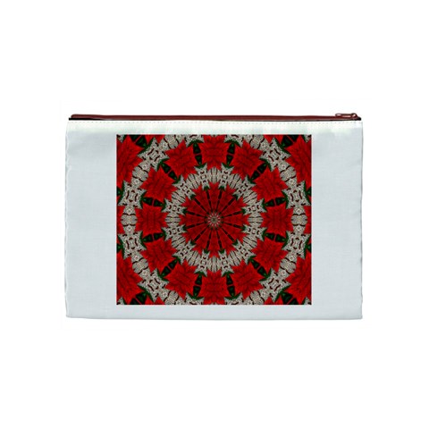 Red Flower Cosmetic Bag (Medium) from ArtsNow.com Back