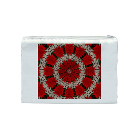 Red Flower Cosmetic Bag (Medium) from ArtsNow.com Back