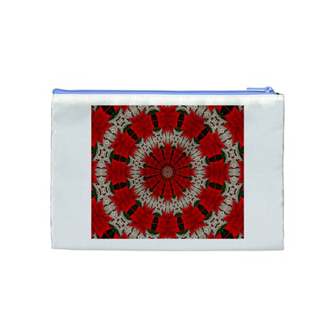 Red Flower Cosmetic Bag (Medium) from ArtsNow.com Back