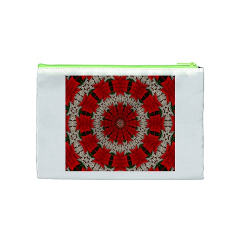 Red Flower Cosmetic Bag (Medium) from ArtsNow.com Back