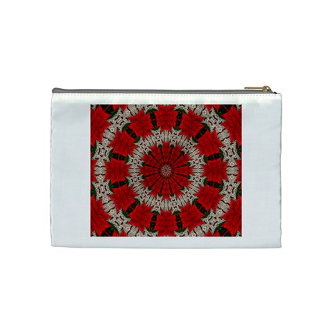 Red Flower Cosmetic Bag (Medium) from ArtsNow.com Back