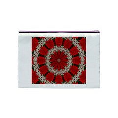 Red Flower Cosmetic Bag (Medium) from ArtsNow.com Back