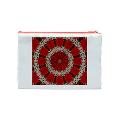 Red Flower Cosmetic Bag (Medium) from ArtsNow.com Back