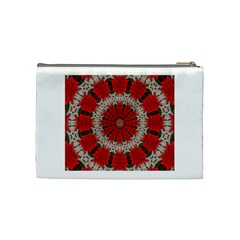 Red Flower Cosmetic Bag (Medium) from ArtsNow.com Back