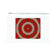 Red Flower Cosmetic Bag (Large) from ArtsNow.com Front