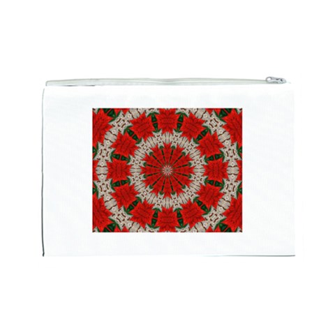 Red Flower Cosmetic Bag (Large) from ArtsNow.com Back