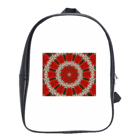 Red Flower School Bag (Large) from ArtsNow.com Front