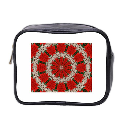 Red Flower Mini Toiletries Bag (Two Sides) from ArtsNow.com Front