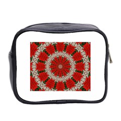 Red Flower Mini Toiletries Bag (Two Sides) from ArtsNow.com Back